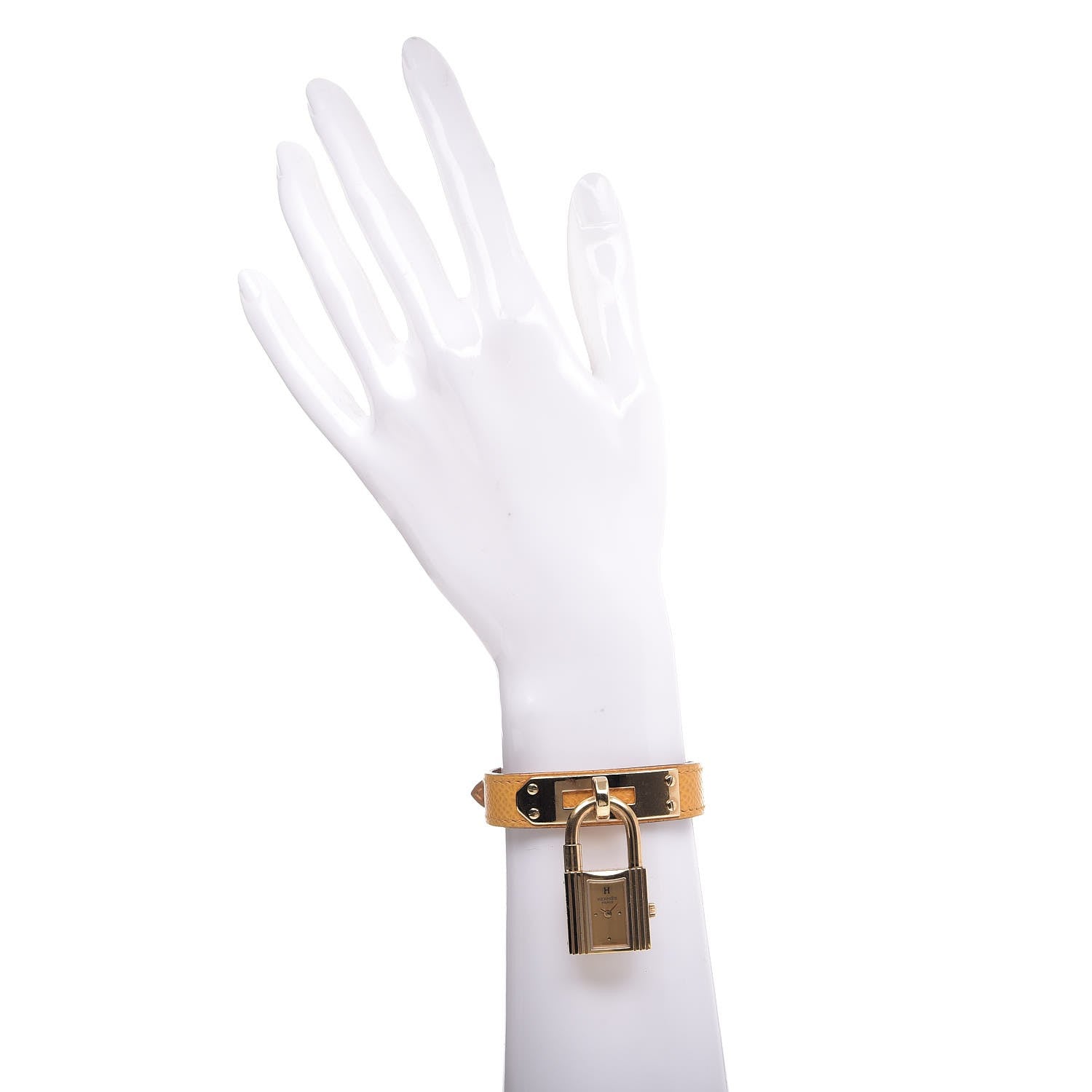 Hermes Stainless Steel Courchevel 20mm Kelly Cadena Quartz Watch Jaune 2 of 5