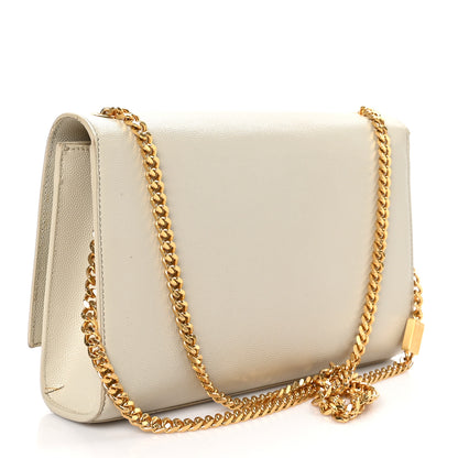 Saint Laurent Grain De Poudre Medium Monogram Kate Satchel Crema Soft 3 of 13