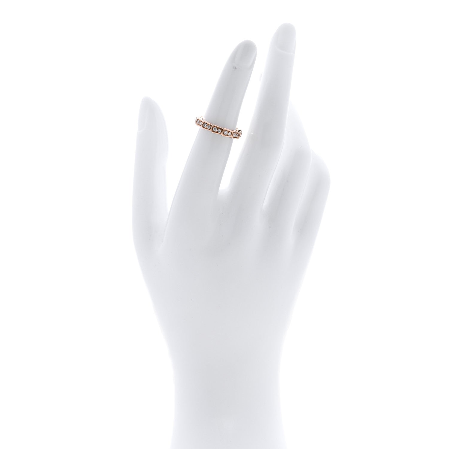 Bulgari 18K Rose Gold Diamond Serpenti Viper Band Ring  48 4.5 2 of 6