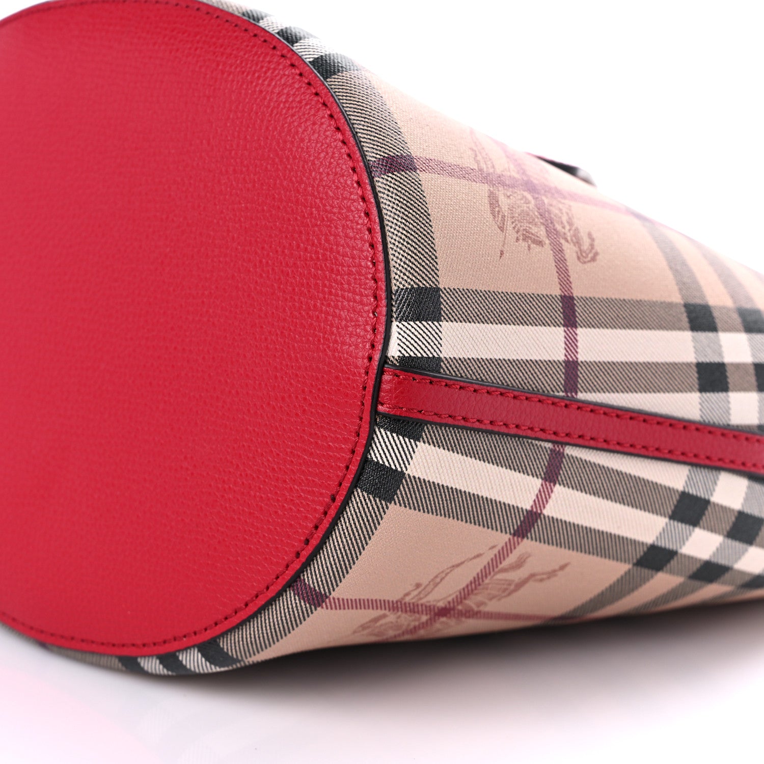 Burberry Haymarket Check Colours Small Lorne Bucket Crossbody Poppy Red 8 of 8