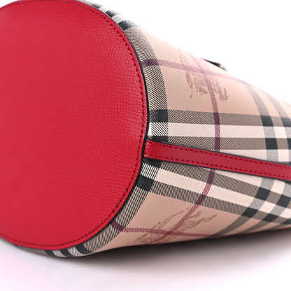 Burberry Haymarket Check Colours Small Lorne Bucket Crossbody Poppy Red 8 of 8