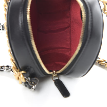 Chanel Lambskin Quilted 19 Round Clutch With Chain Black 5 of 11