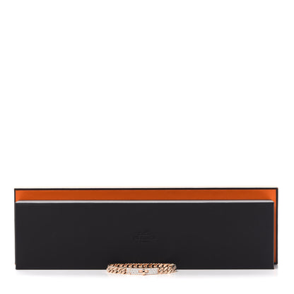 Hermes 18K Rose Gold Diamond PM Kelly Gourmette Bracelet SH 6 of 6