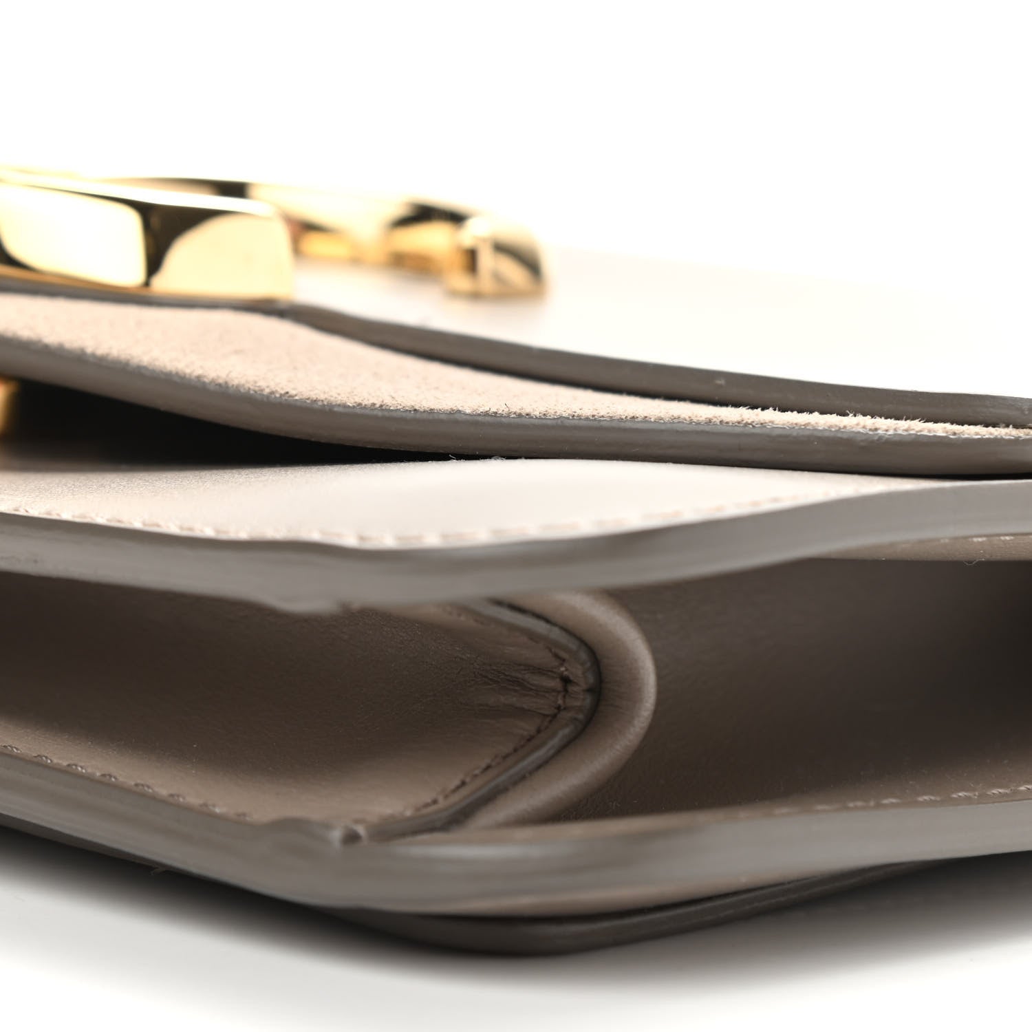 Chloe Calfskin Suede C Clutch With Chain Motty Grey 9 of 10