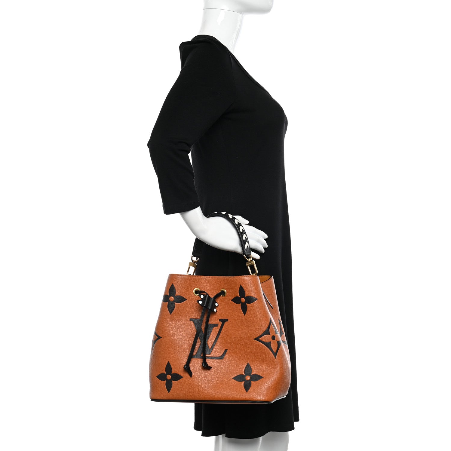 Louis Vuitton Empreinte Monogram Giant Crafty Neonoe MM Caramel Black 2 of 13