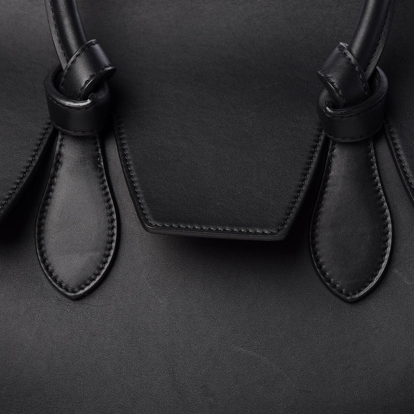 Smooth Calfskin Small Tie Knot Tote Black