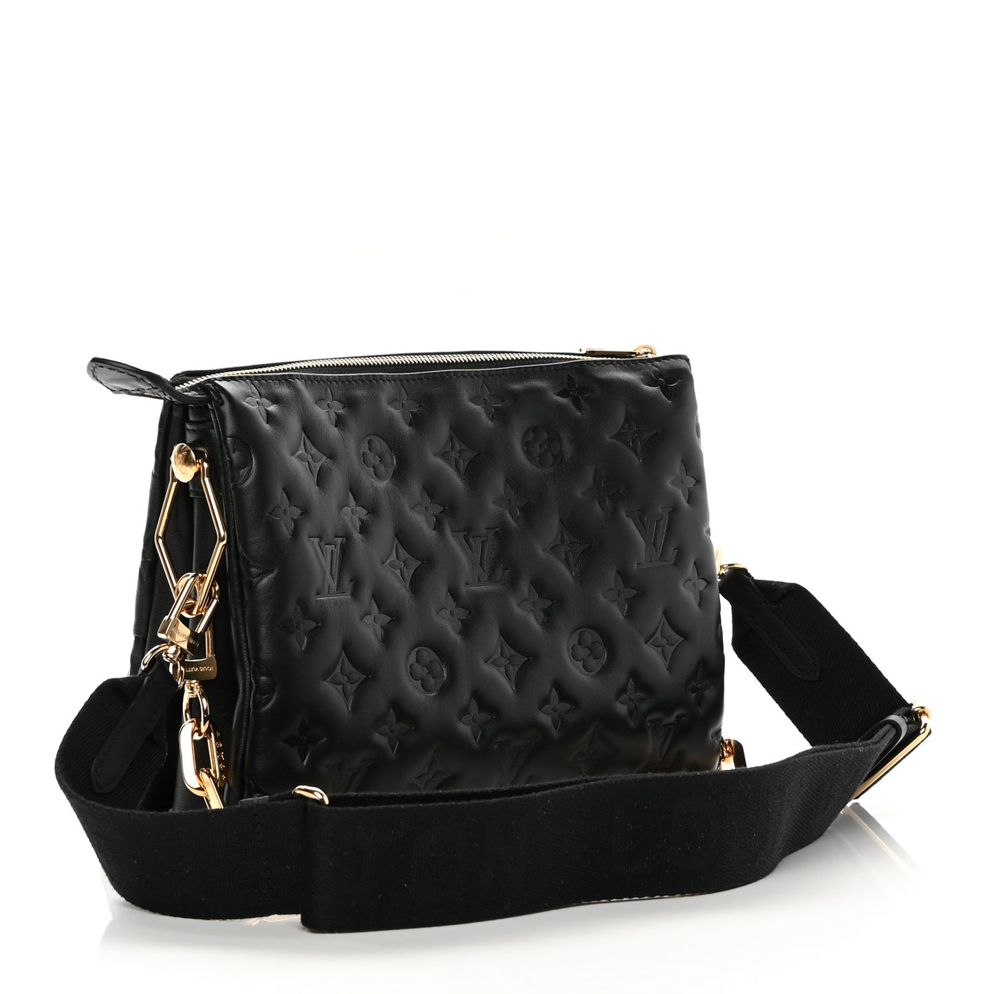 Lambskin Embossed Monogram Coussin PM Black