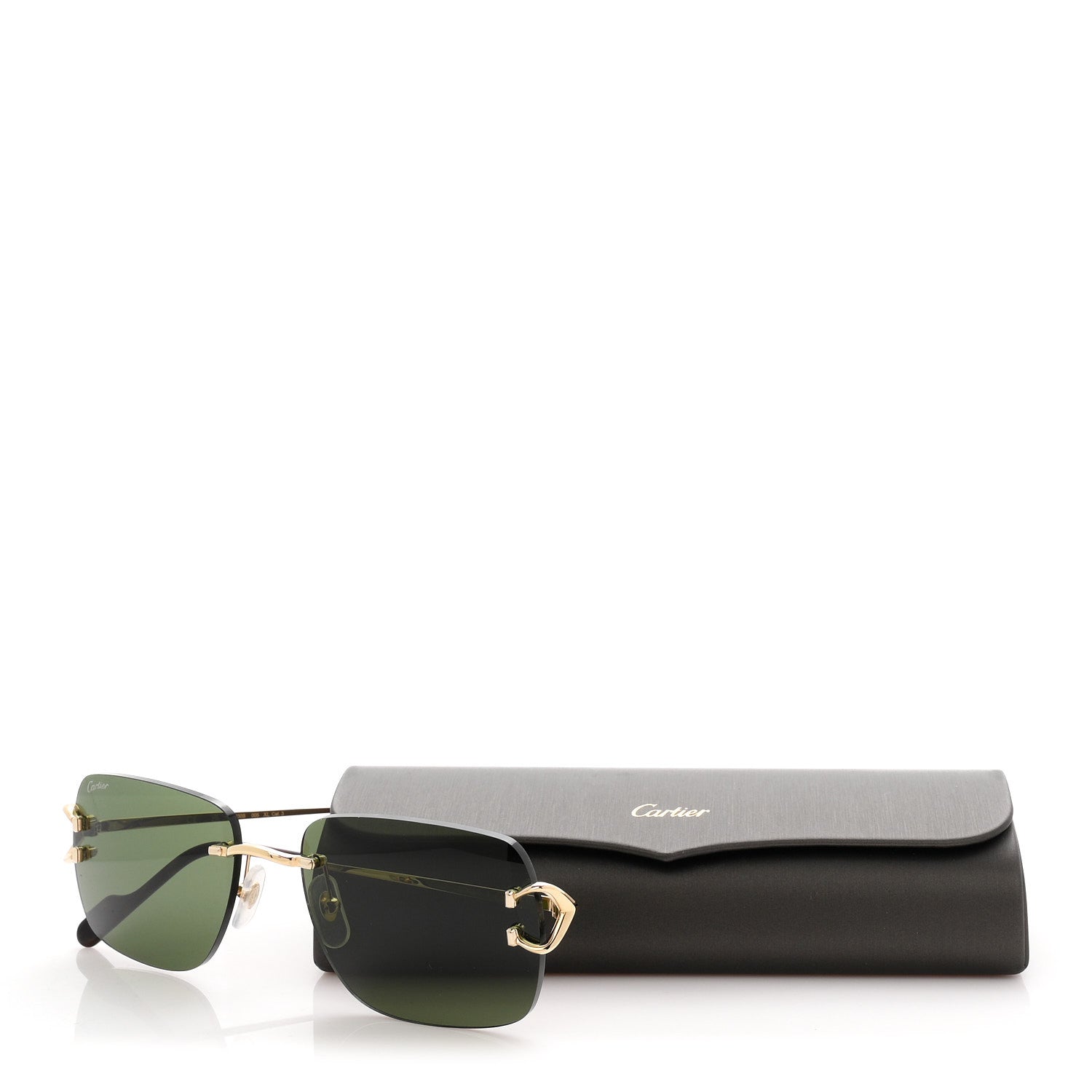 Cartier Metal Classic C De Cartier Sunglasses CT0330S Gold Green 8 of 8