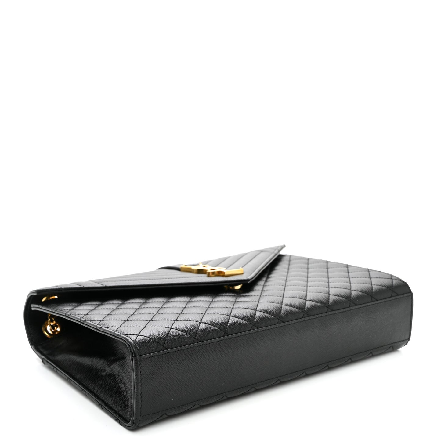 Grain De Poudre Textured Mixed Matelasse Large Triquilt Monogram Satchel Black