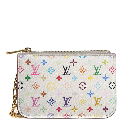Louis Vuitton Monogram Multicolor Key Pouch White Litchi 1 of 7