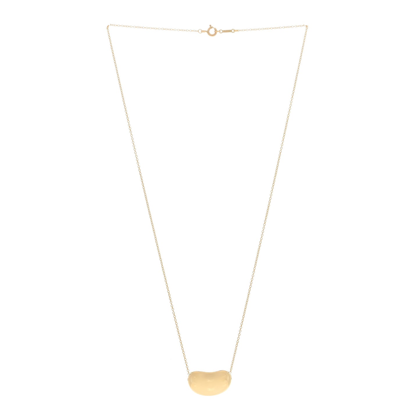 18K Yellow Gold 20mm Elsa Peretti Bean Pendant Necklace
