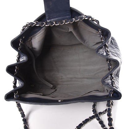 Chanel Calfskin Coco Bengal Open Accordion Tote Blue 7 of 14