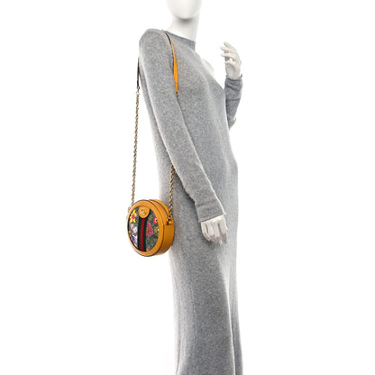 Gucci GG Supreme Monogram Flora Web Mini Ophidia Round Shoulder Bag Beige Multicolor Crop 2 of 9