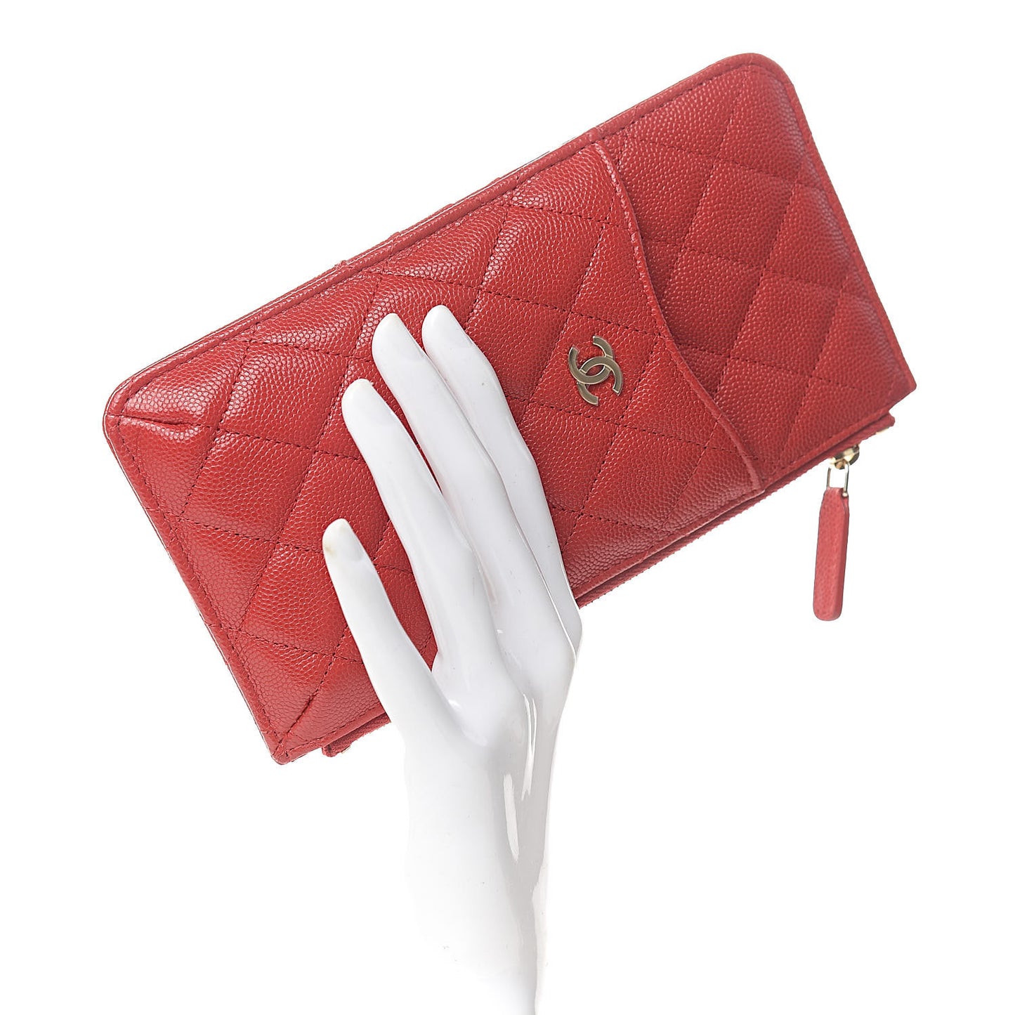Caviar Quilted Classic iPhone Pouch Red