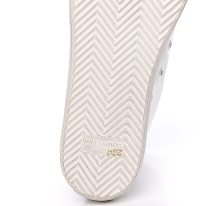 Saint Laurent Distressed Calfskin Bedford Logo-Appliqued Hightop Sneakers 38 White 12 of 12