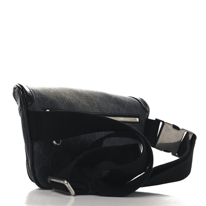 Gucci GG Supreme Monogram Textured Calfskin Retro Interlocking G Belt Bag Black 3 of 11