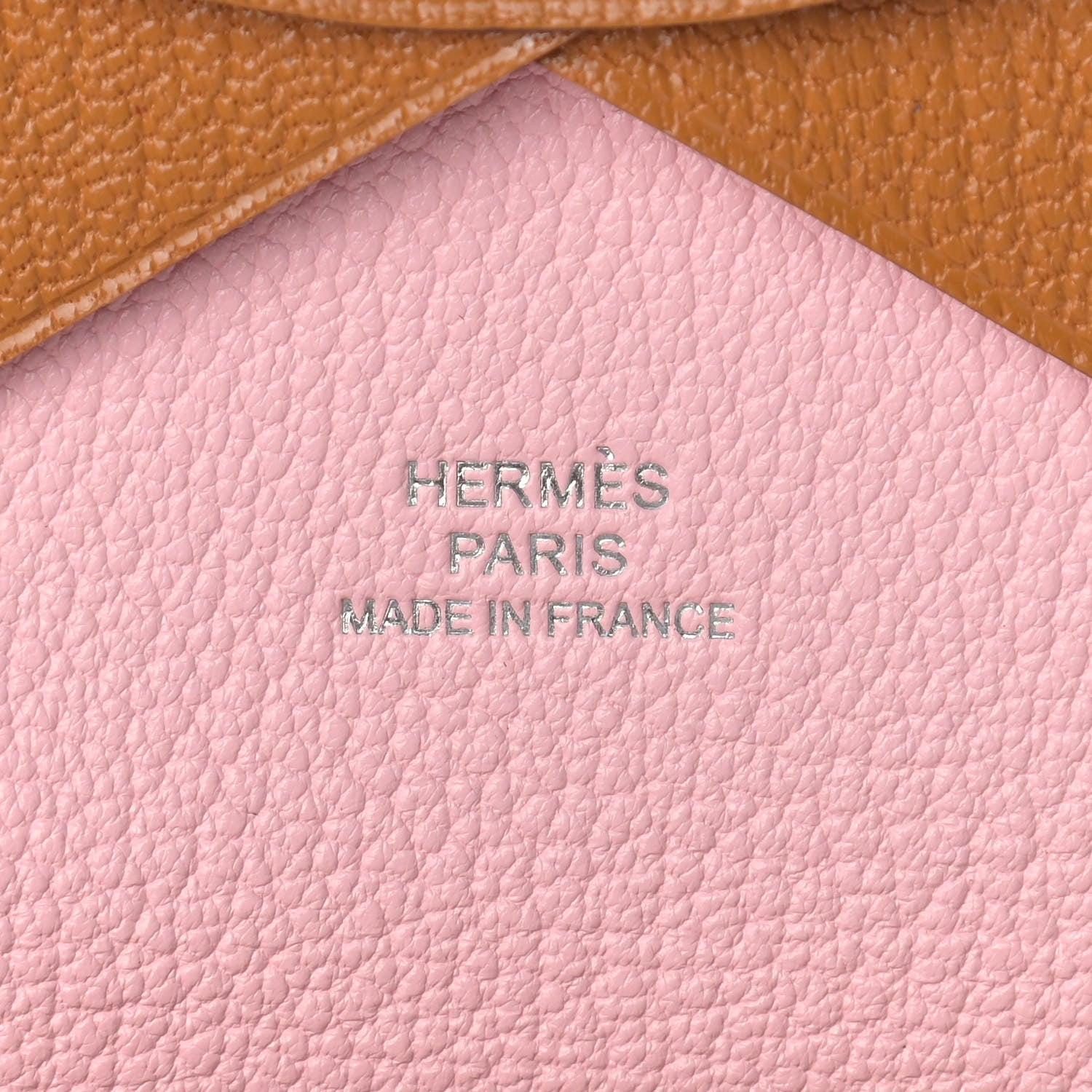 Hermes Chevre Mysore Verso Calvi Duo Card Case Caramel Rose Sakura 6 of 7