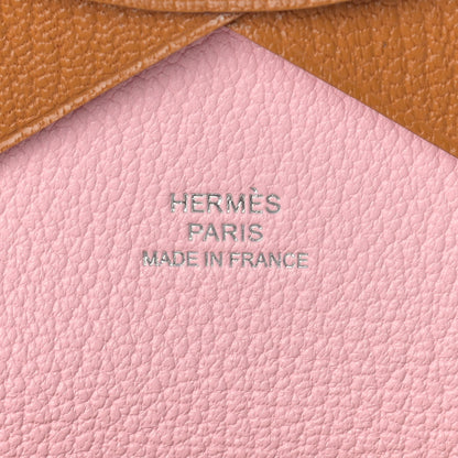 Hermes Chevre Mysore Verso Calvi Duo Card Case Caramel Rose Sakura 6 of 7