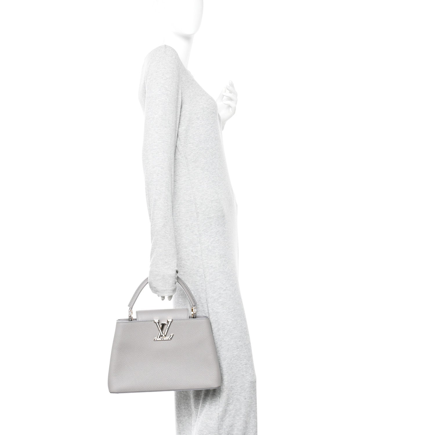 Louis Vuitton Taurillon Moonstone Capucines MM  Galet 2 of 10