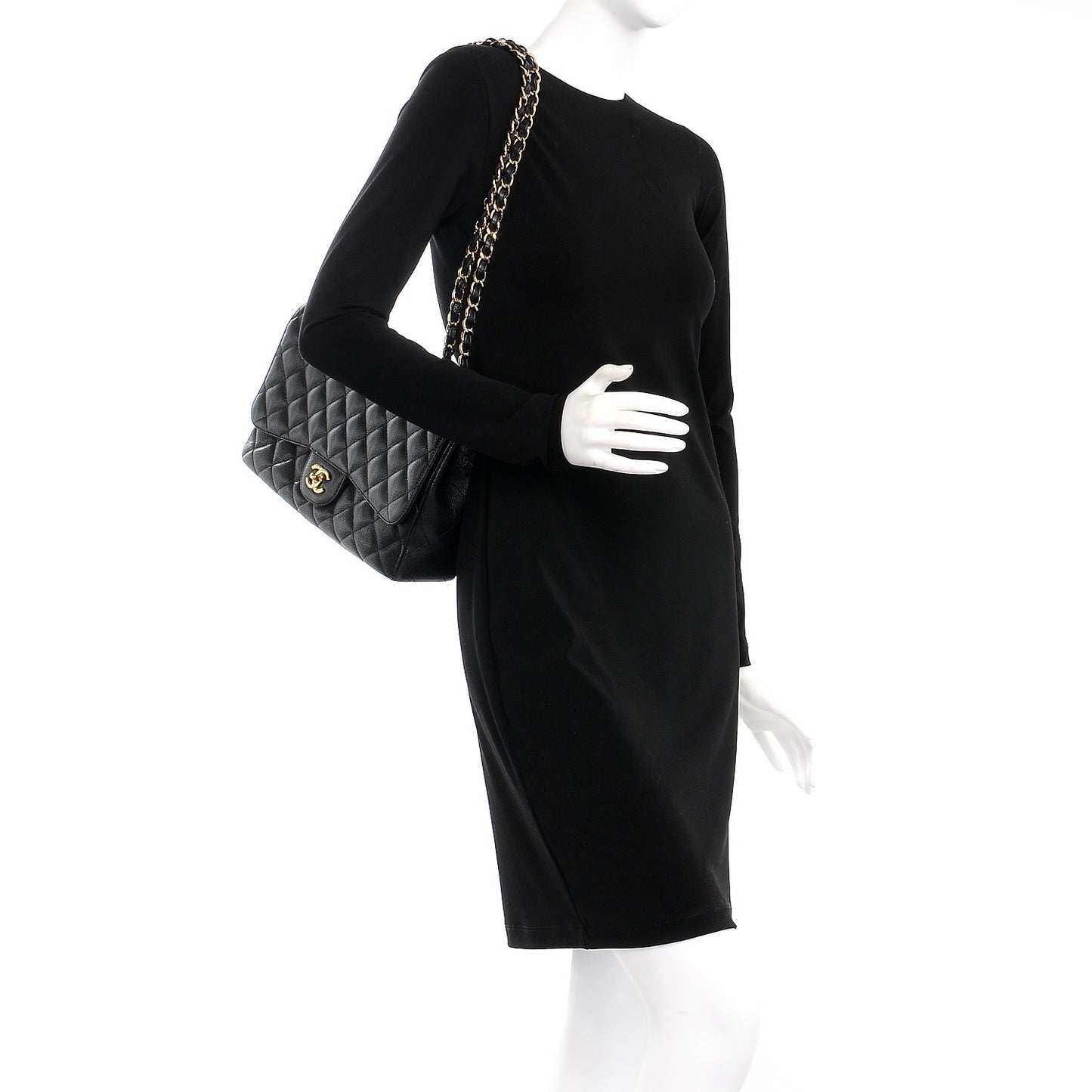Caviar Quilted Jumbo Single Flap Black
