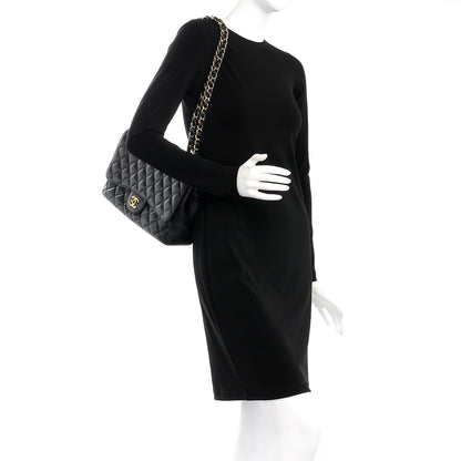 Chanel Caviar Quilted Jumbo Single Flap Black 3 of 8