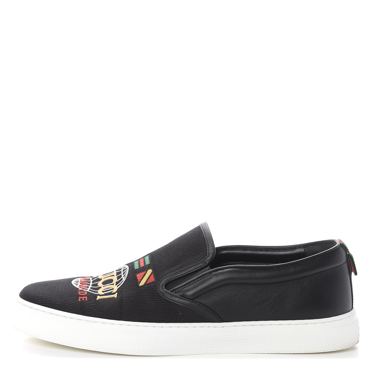 Gucci Canvas Calfskin Worldwide Mens Dublin Slip-On Sneakers 10.5 Black 1 of 6