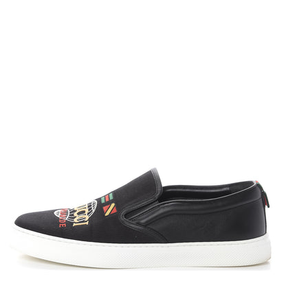 Gucci Canvas Calfskin Worldwide Mens Dublin Slip-On Sneakers 10.5 Black 1 of 6