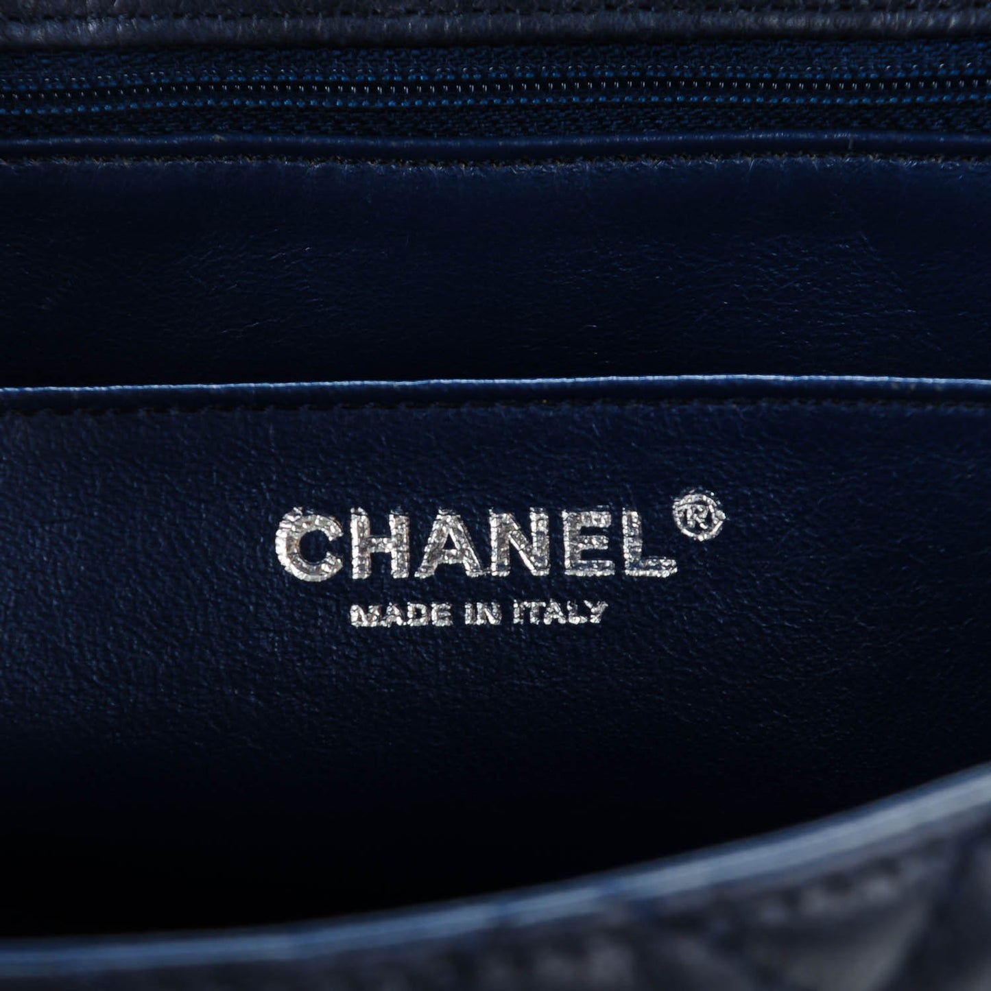 Washed Caviar Quilted Jumbo Single Flap Navy