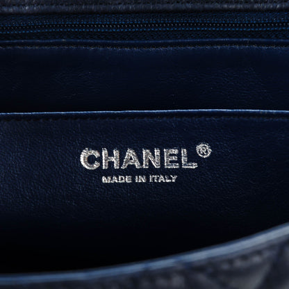 Chanel Washed Caviar Quilted Jumbo Single Flap Navy 6 of 6