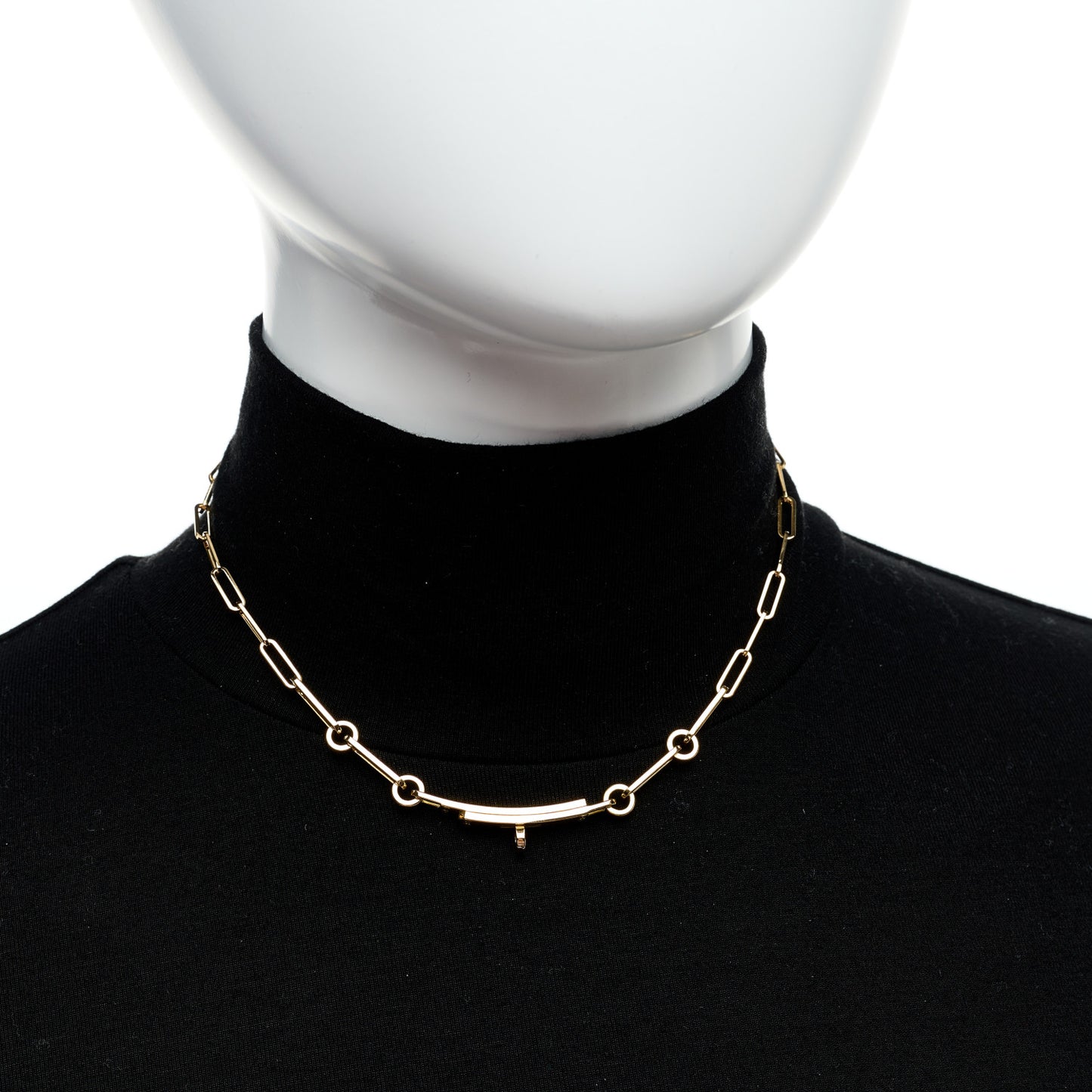 18K Yellow Gold Diamond Kelly Chaine Choker Necklace