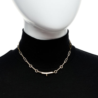 Hermes 18K Yellow Gold Diamond Kelly Chaine Choker Necklace 2 of 6