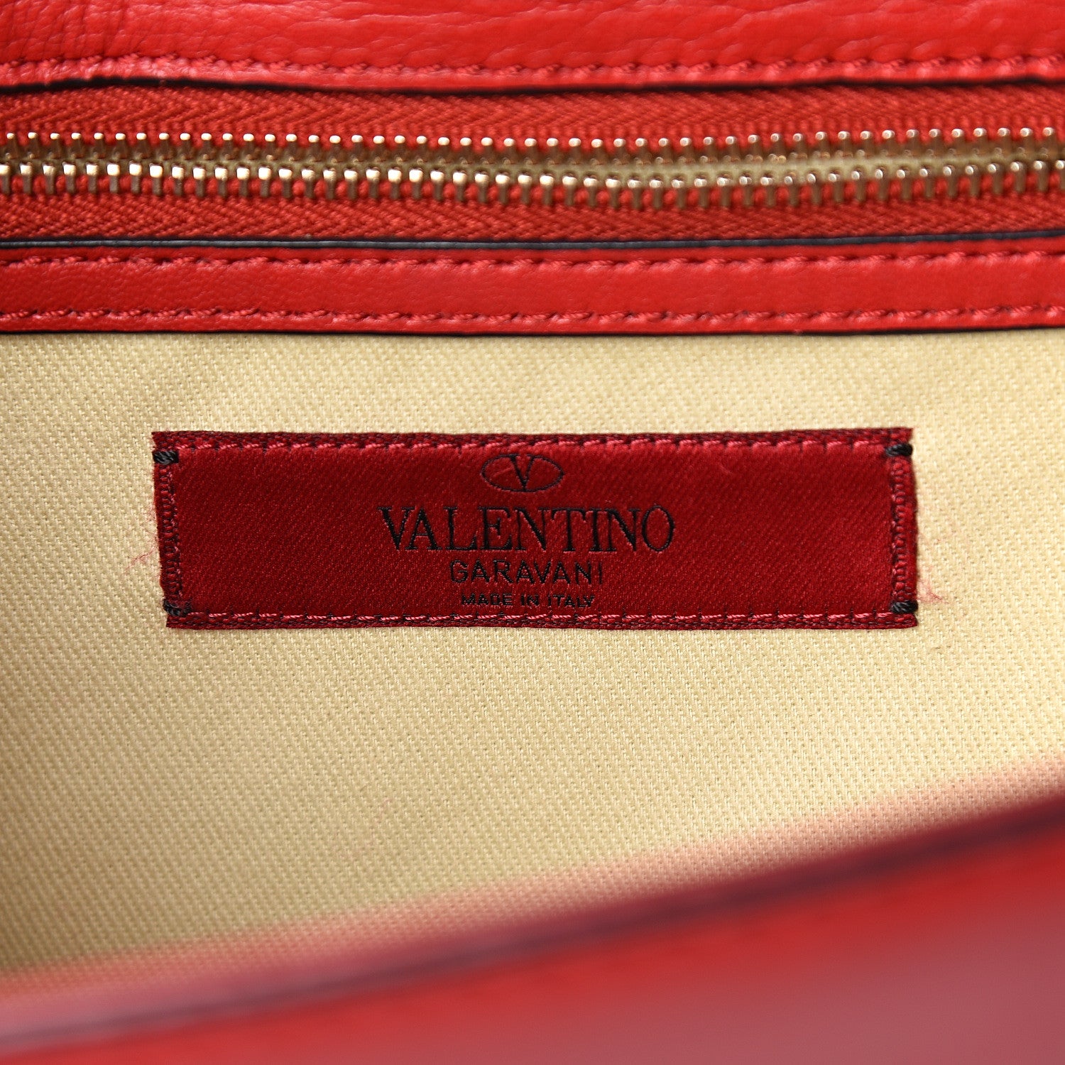 Valentino Garavani Vitello Medium Glam Lock Rockstud Flap Red 5 of 10