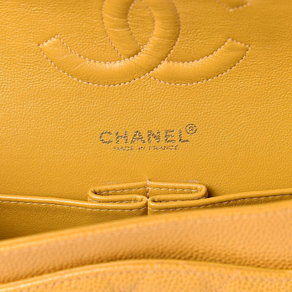 Chanel Caviar Quilted Medium Double Flap Yellow 5 of 11