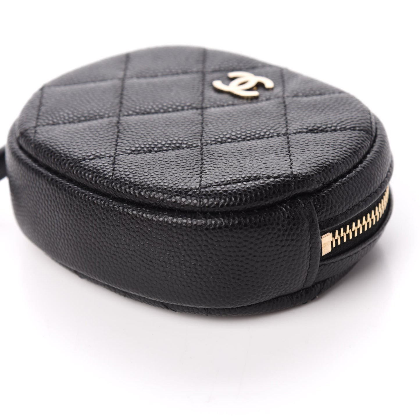 Caviar Quilted Zip Around Classic Coin Purse Black
