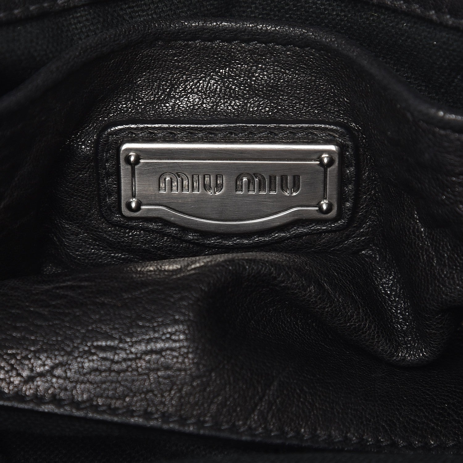 Miu Miu Goatskin Madras Convertible Tote Nero Black 6 of 15