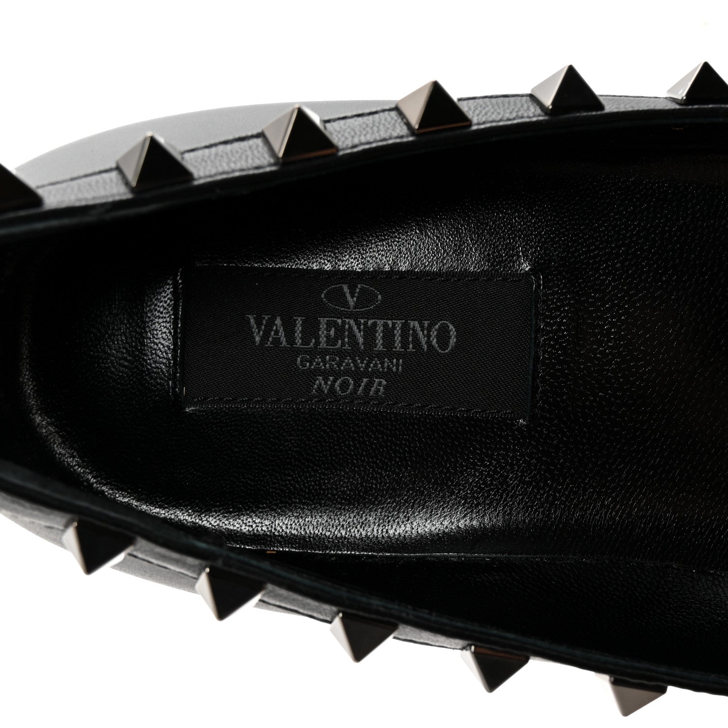 Valentino Garavani Calfskin Lacquered Monochrome Rockstud Ballerina Flats 38 Black 8 of 9