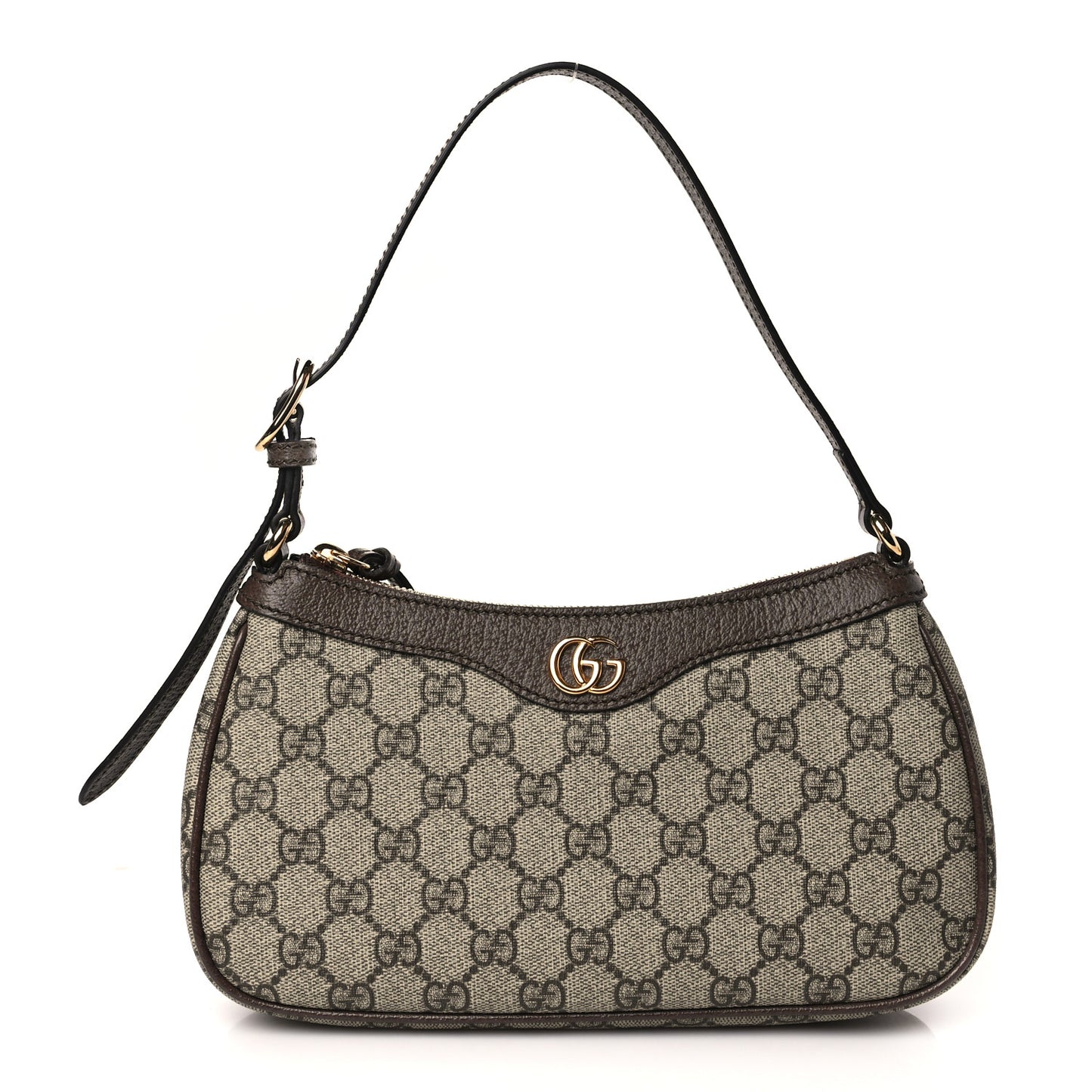 GG Supreme Monogram Textured Dollar Calfskin Small Ophidia Hobo Beige Ebony New Acero
