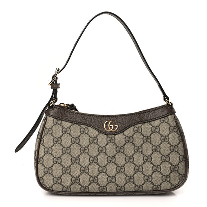 Gucci GG Supreme Monogram Textured Dollar Calfskin Small Ophidia Hobo Beige Ebony New Acero 1 of 8