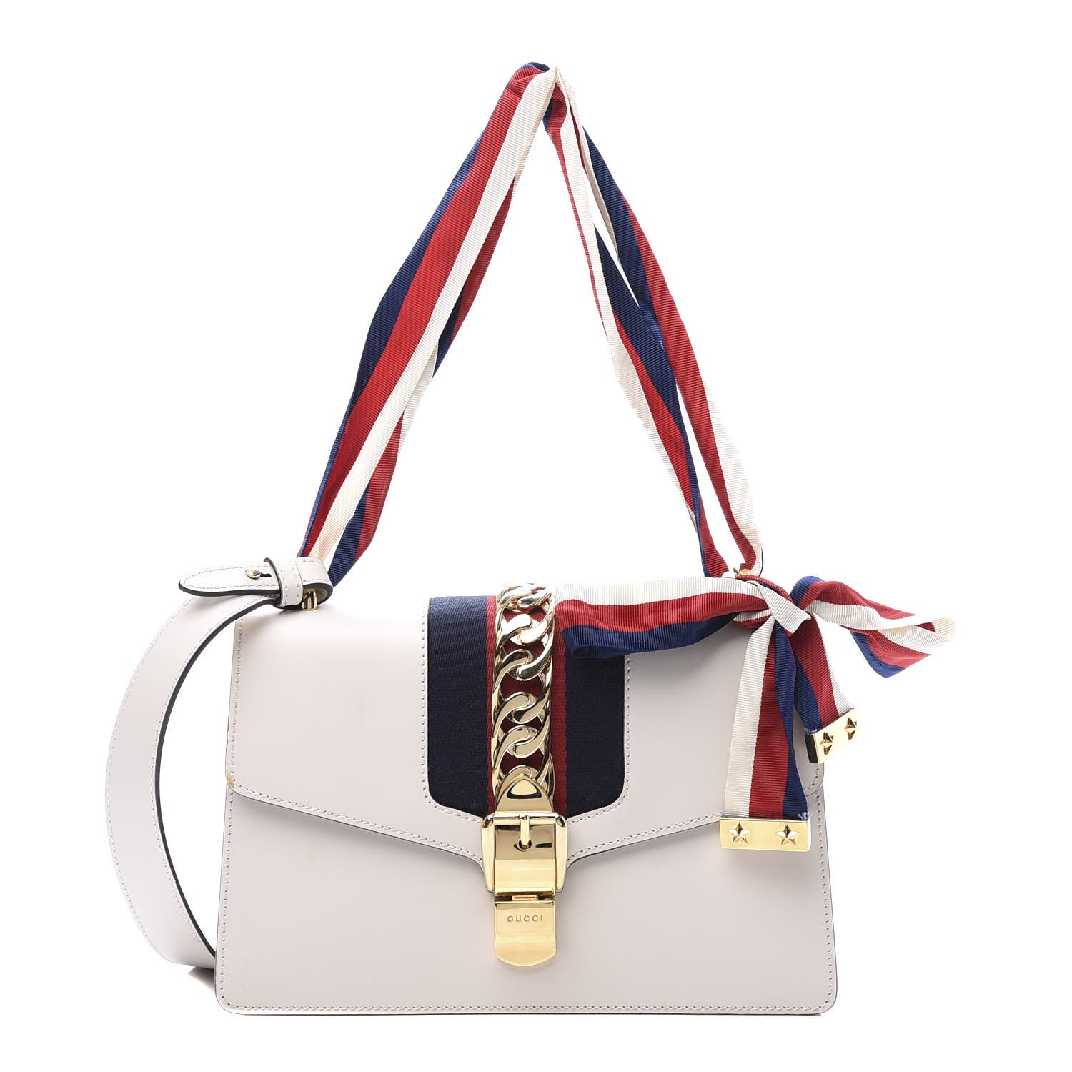 Gucci Calfskin Small Sylvie Shoulder Bag White 1 of 15