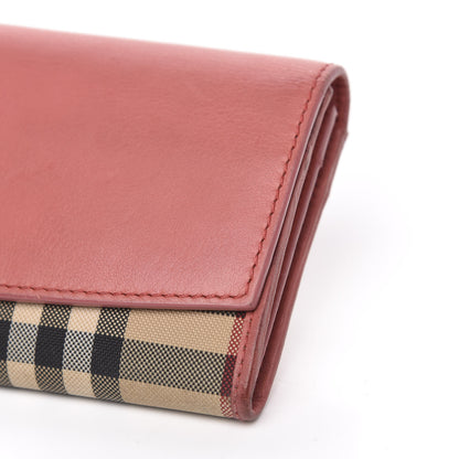 Burberry Calfskin Horseferry Check Porter Continental Wallet Coral Pink 9 of 14