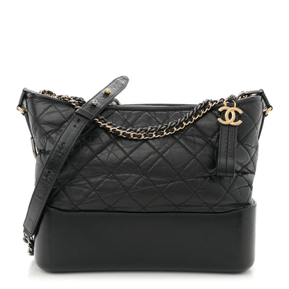 Chanel Aged Calfskin Quilted Medium Gabrielle Hobo Black 1 of 13