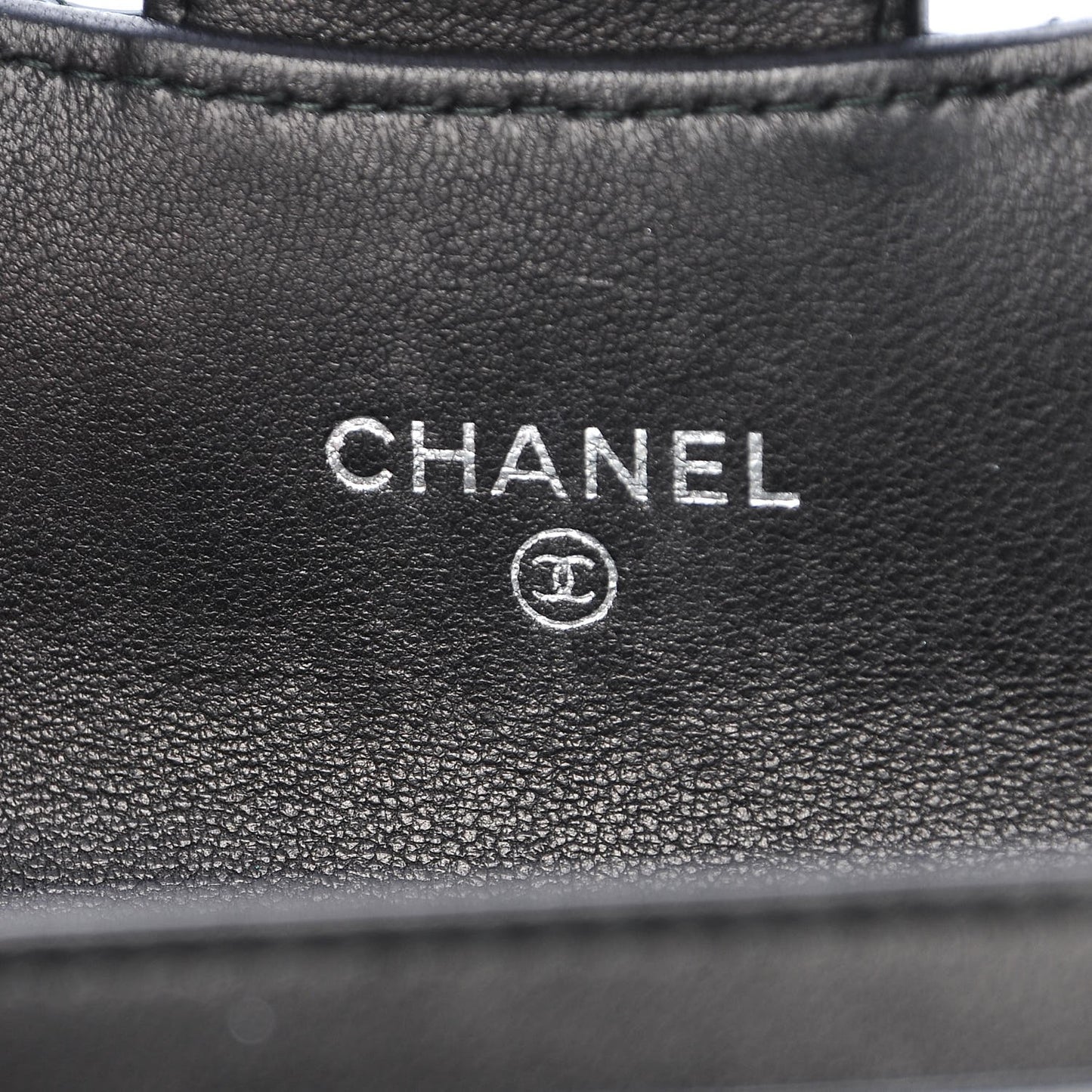 Patent Quilted Flap Card Holder Black