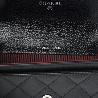Chanel Caviar Quilted Flap Card Holder Wallet Black 7 of 9