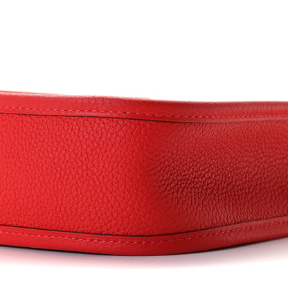 Hermes Taurillon Clemence Evelyne TPM Rouge De Coeur Bleu Du Nord 5 of 8