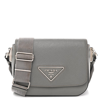 Prada Saffiano Cuir Identity Shoulder Bag Ardesia 1 of 13