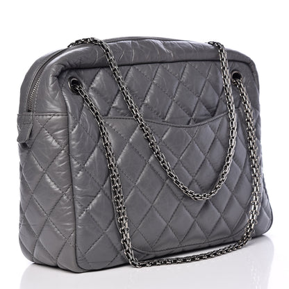 Chanel Aged Calfskin Quilted Large Reissue Camera Case Grey 3 of 20