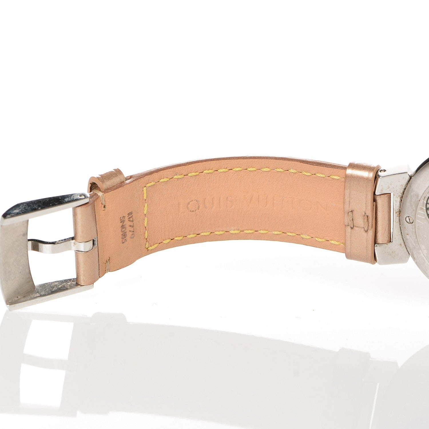 Louis Vuitton Stainless Steel Vernis Diamond 34mm Tambour Bijou Quartz Watch Beige 8 of 11