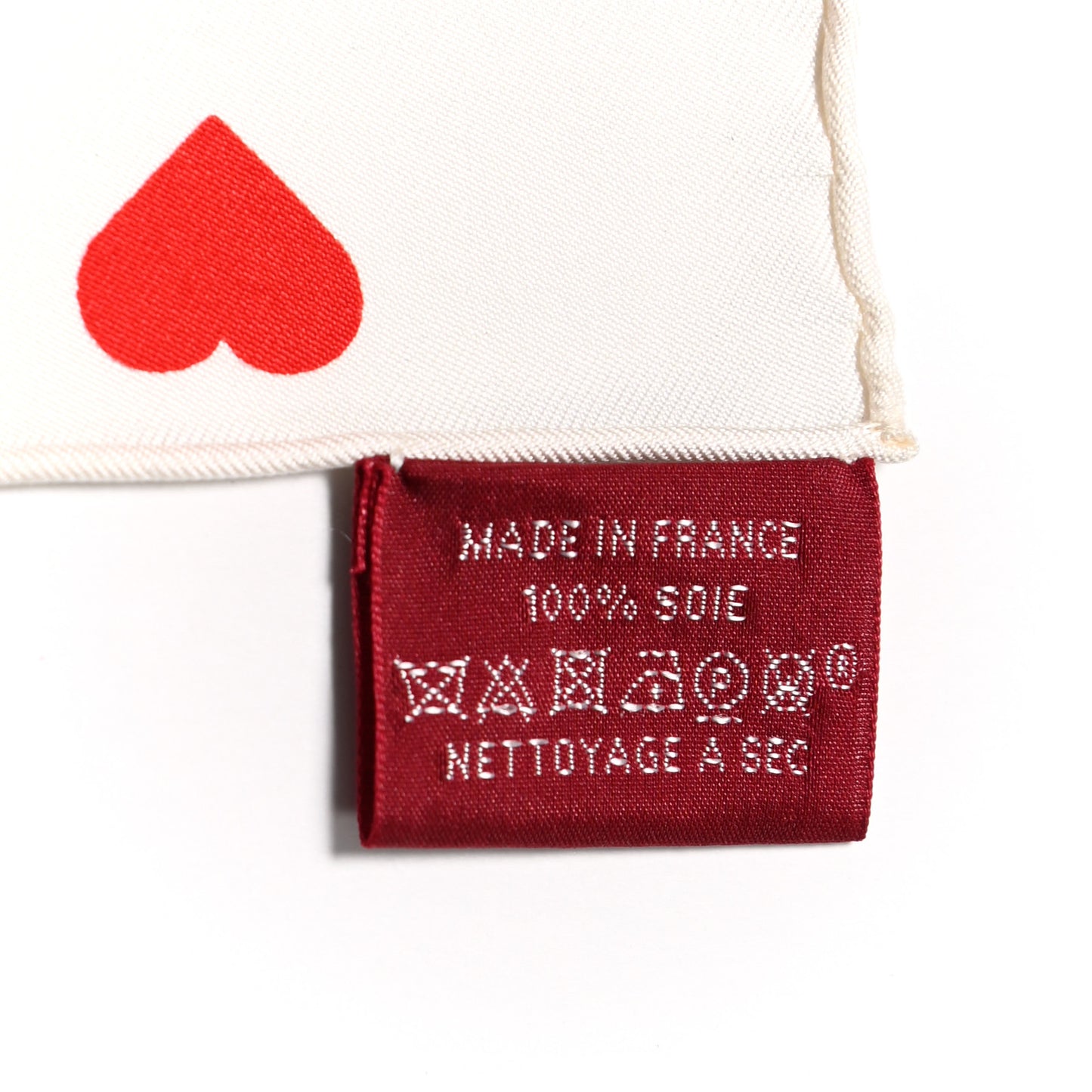 Silk Brides De Gala Love Scarf 90 Rouge Vif Marine White