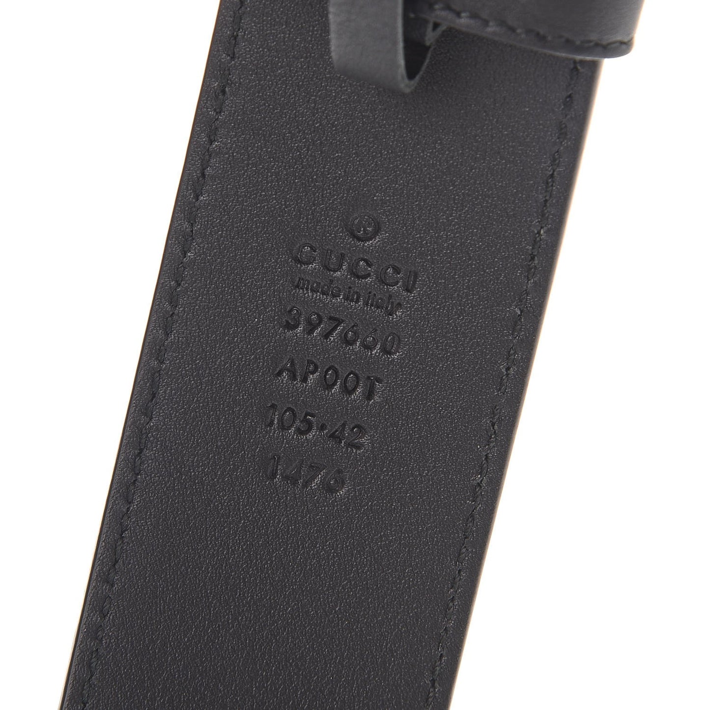 Moon Calfskin Double G 40mm Belt 105 42 Black