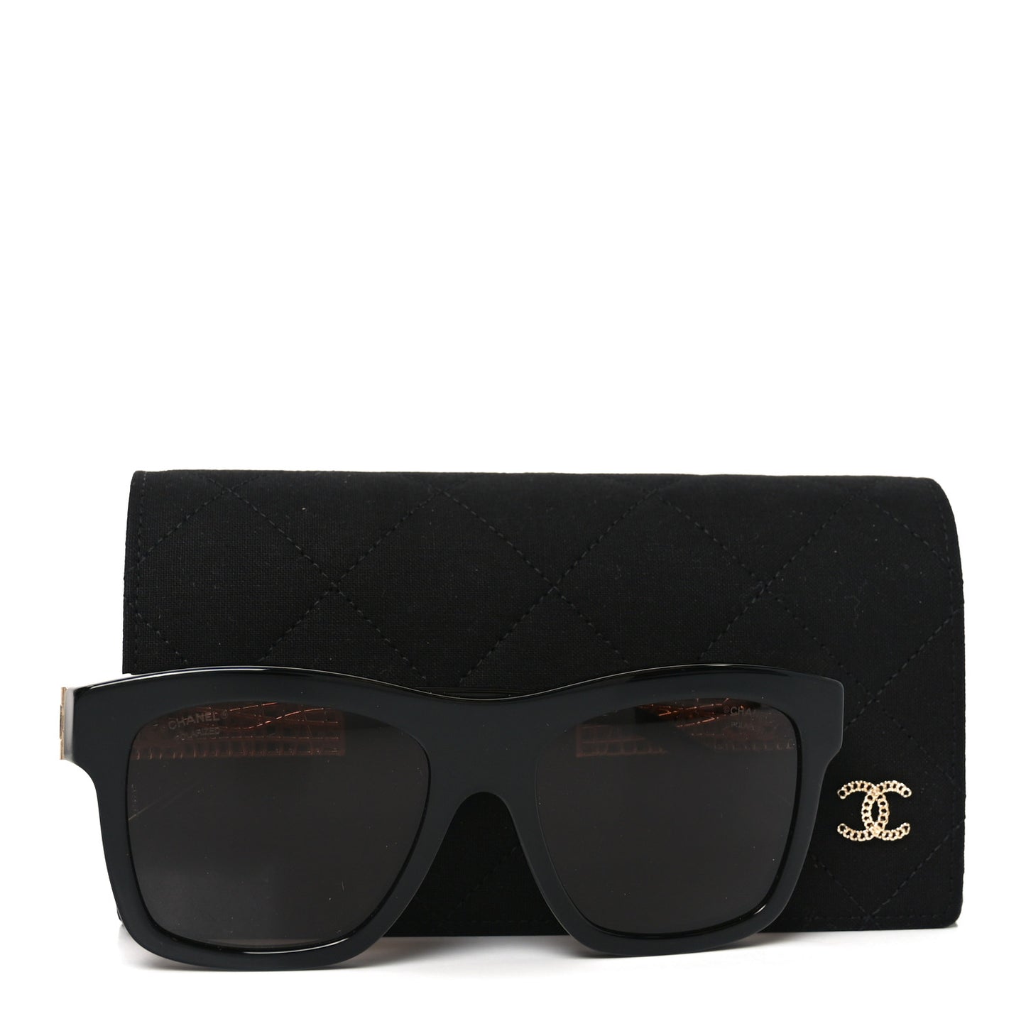 Acetate Metal Polarized Square Sunglasses 5533-A Black
